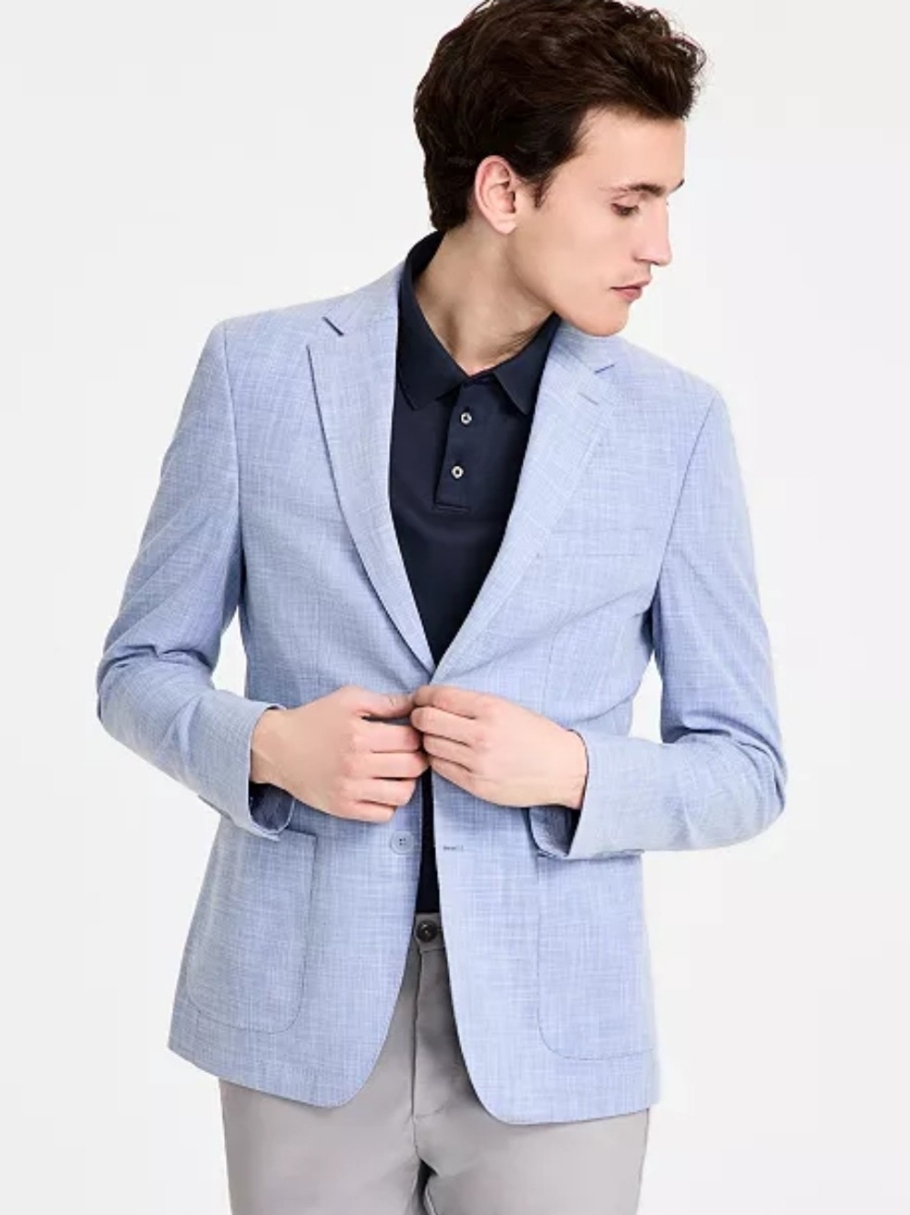 Calvin Klein Men's Slim-Fit Sport Coat Light Gray 38s MSRP $295